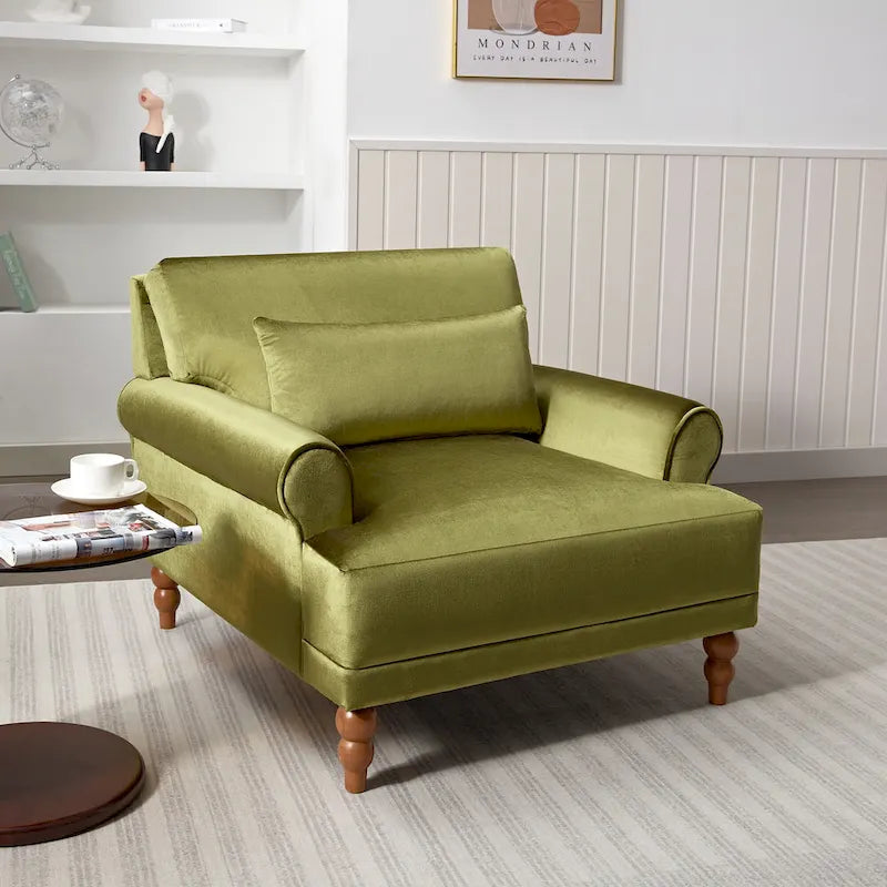 Fauteuil de salon en velours