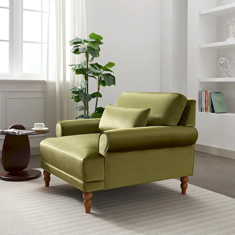 Fauteuil de salon en velours