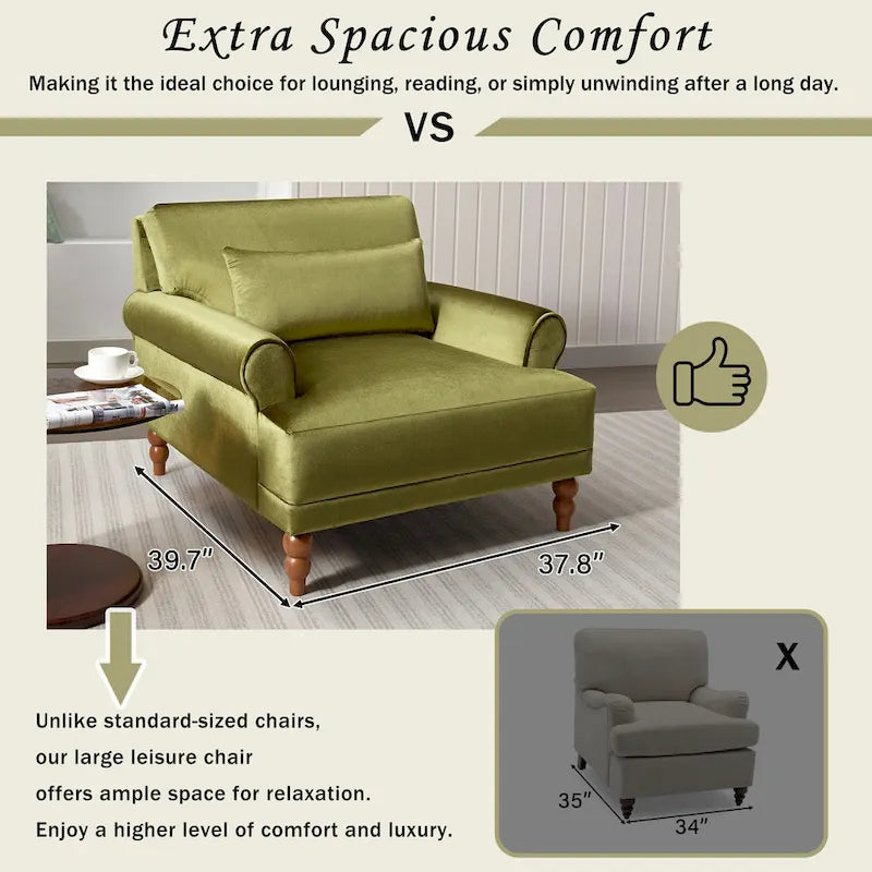Fauteuil de salon en velours