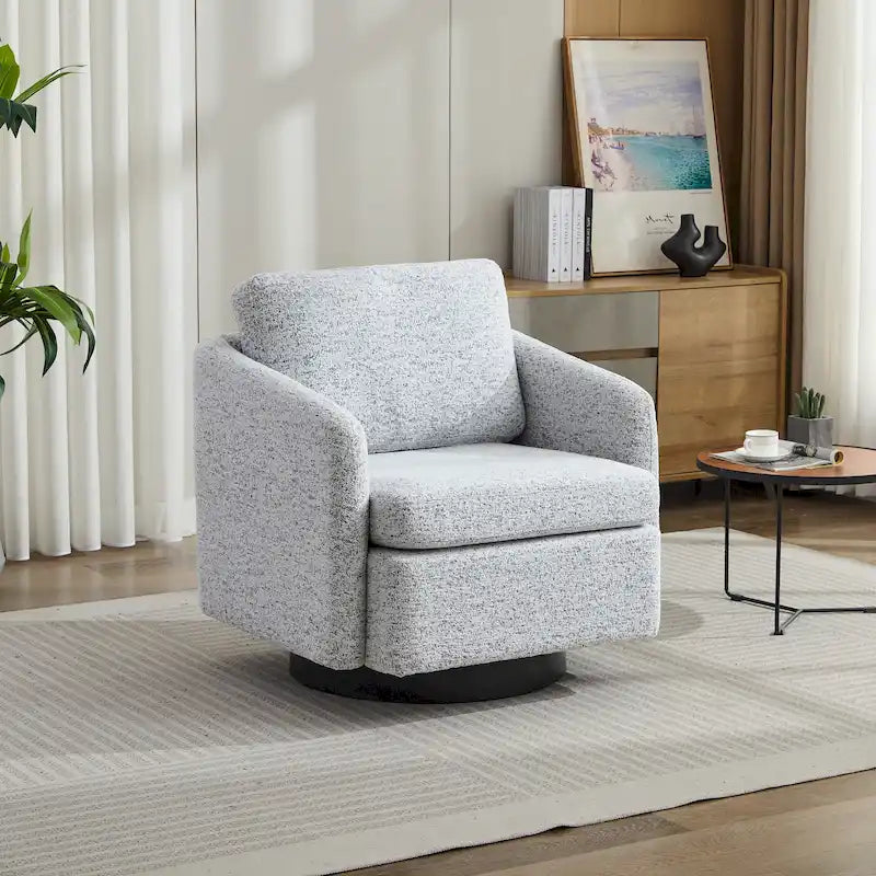 Fauteuil de salon pivotant en chenille