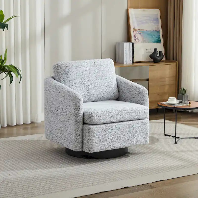 Fauteuil de salon pivotant en chenille