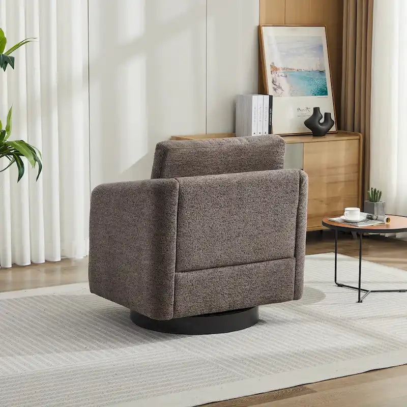 Fauteuil de salon pivotant en chenille