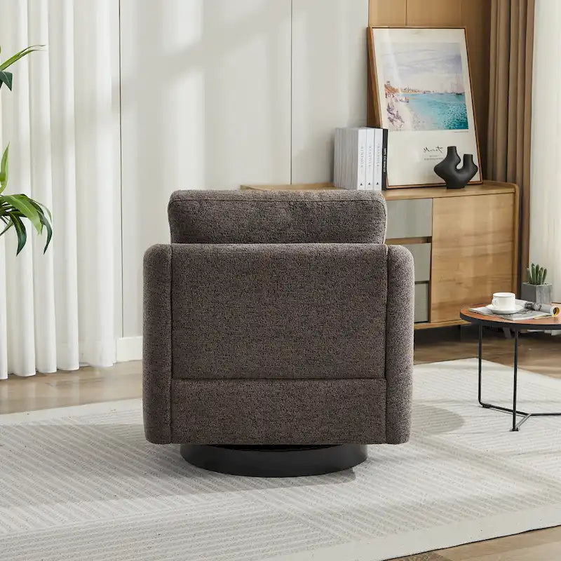 Fauteuil de salon pivotant en chenille