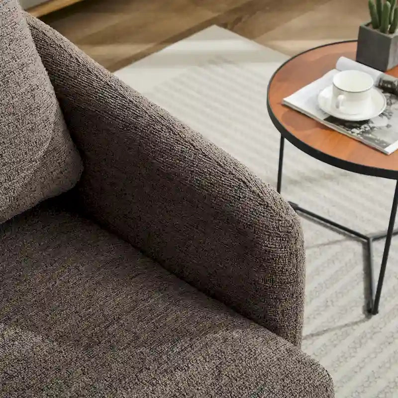 Fauteuil de salon pivotant en chenille