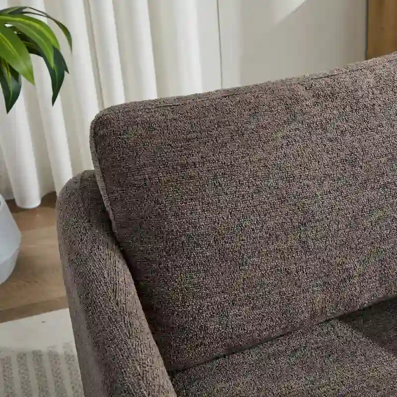 Fauteuil de salon pivotant en chenille