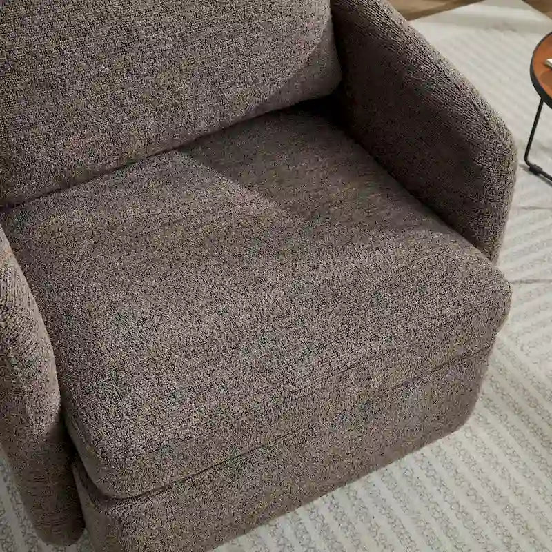 Fauteuil de salon pivotant en chenille