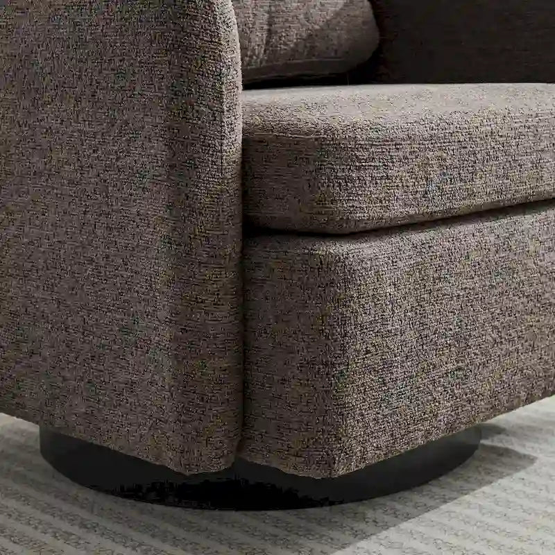 Fauteuil de salon pivotant en chenille