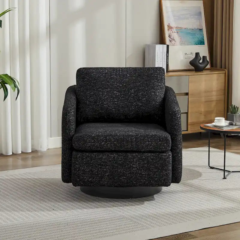 Fauteuil de salon pivotant en chenille