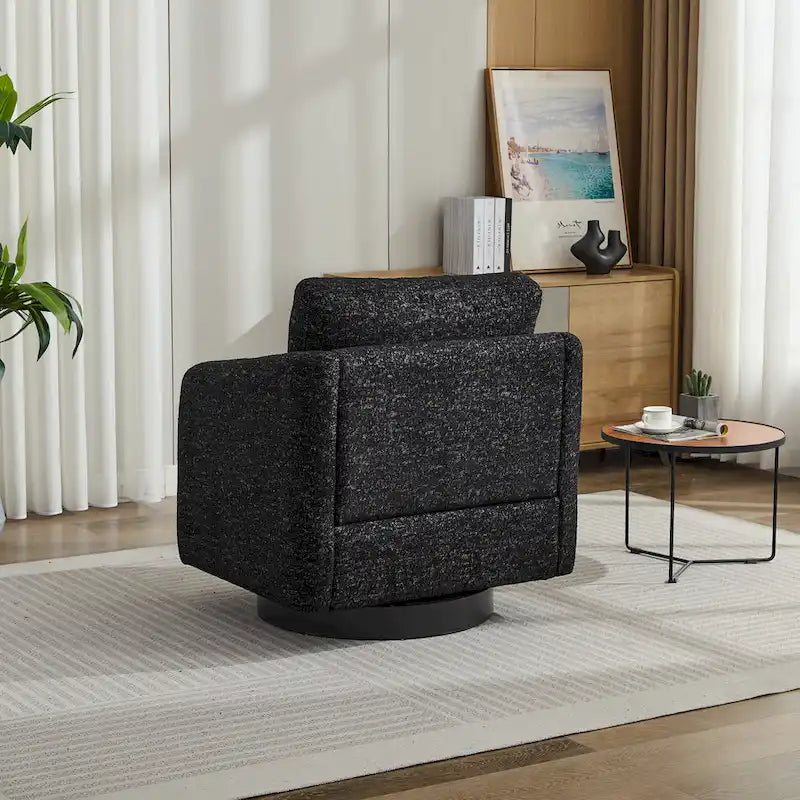 Fauteuil de salon pivotant en chenille
