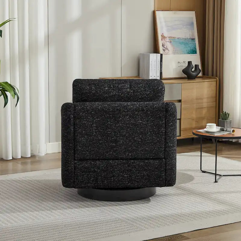 Fauteuil de salon pivotant en chenille