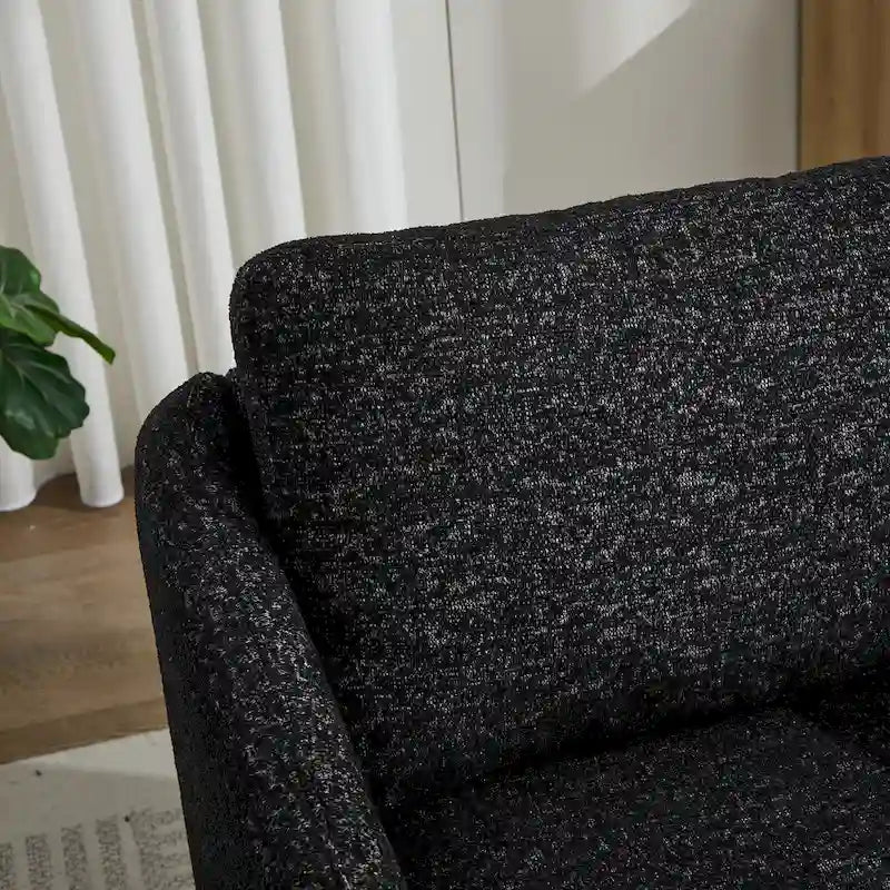 Fauteuil de salon pivotant en chenille