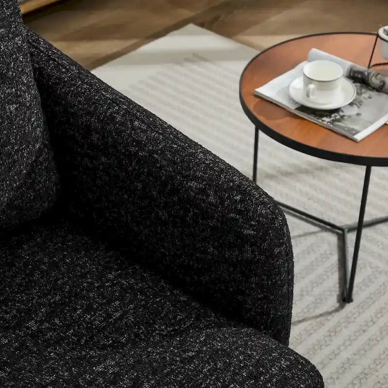 Fauteuil de salon pivotant en chenille