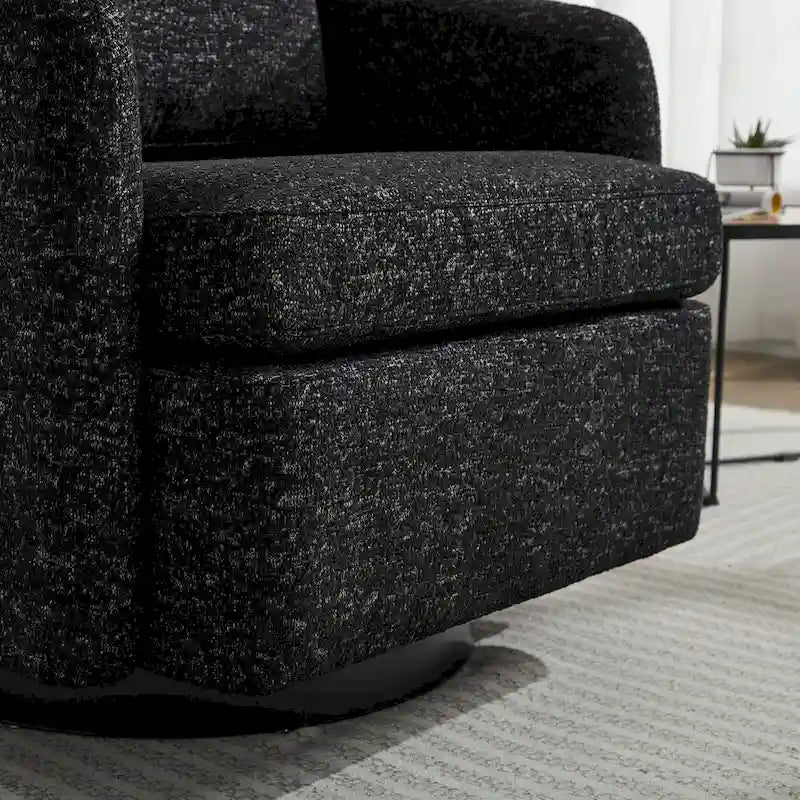 Fauteuil de salon pivotant en chenille