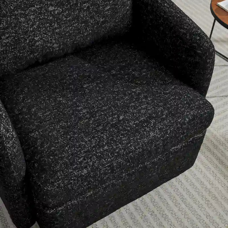 Fauteuil de salon pivotant en chenille