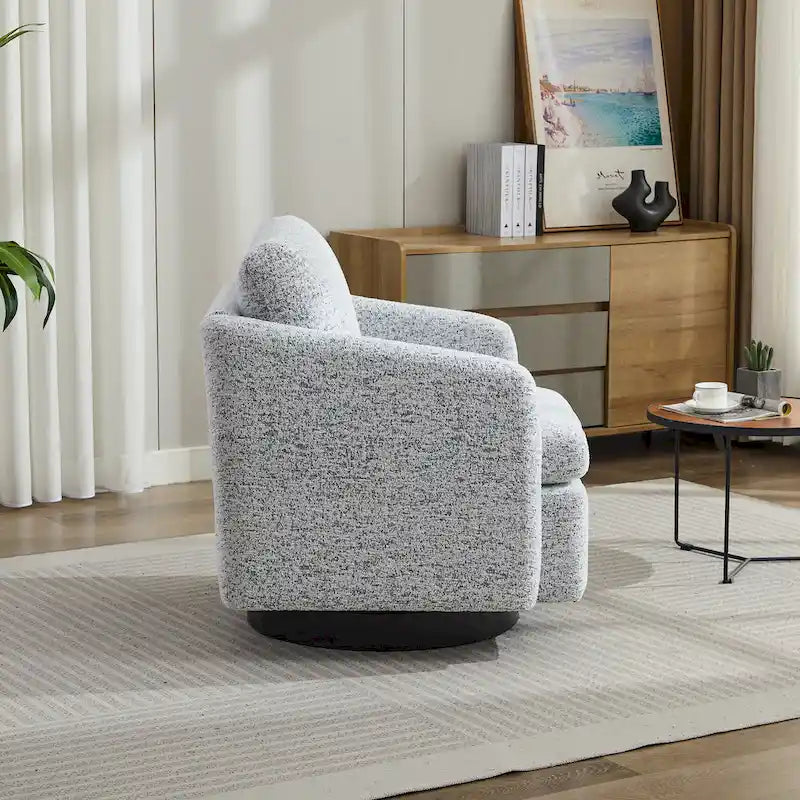 Fauteuil de salon pivotant en chenille