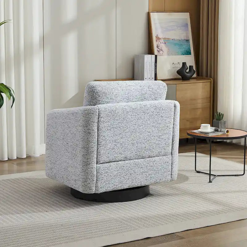 Fauteuil de salon pivotant en chenille