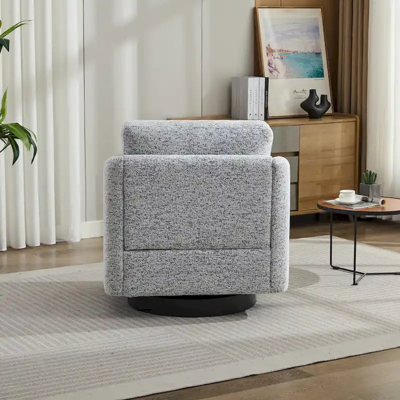Fauteuil de salon pivotant en chenille