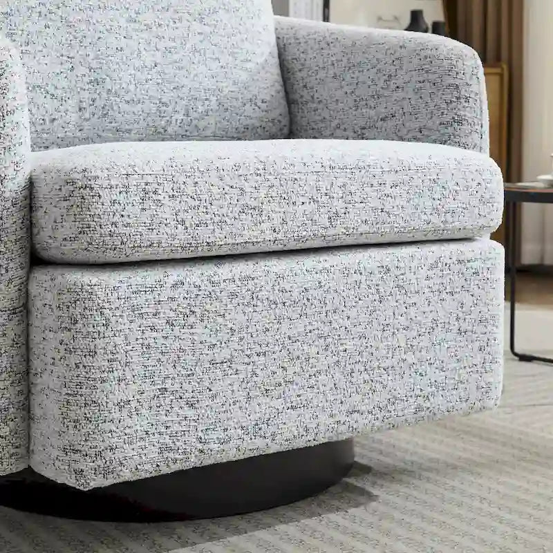 Fauteuil de salon pivotant en chenille