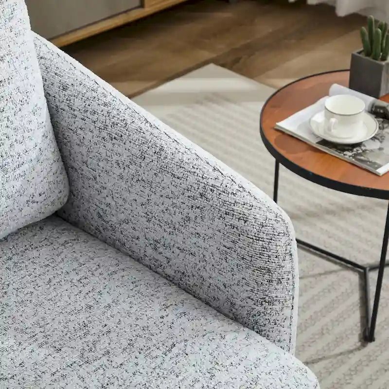 Fauteuil de salon pivotant en chenille
