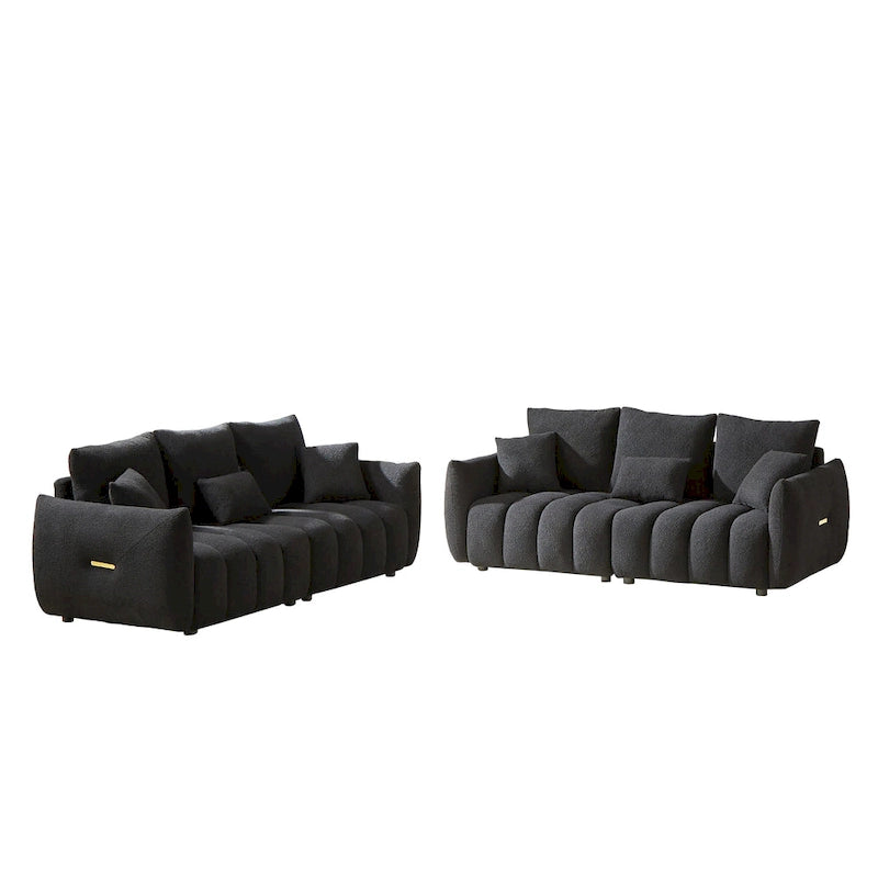 Canapé six places en tissu Teddy