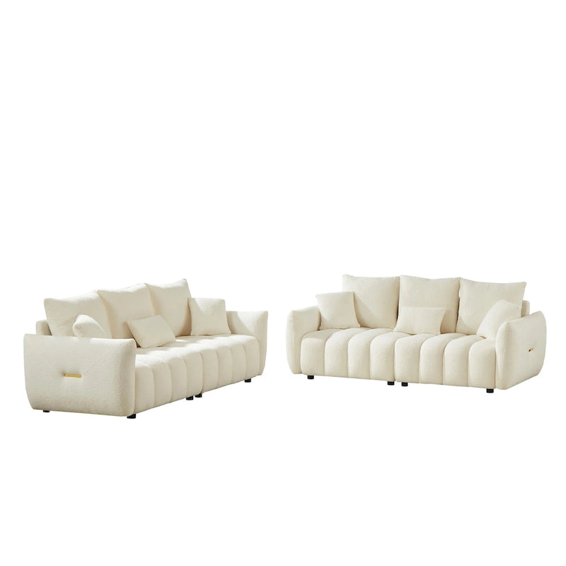Canapé six places en tissu Teddy