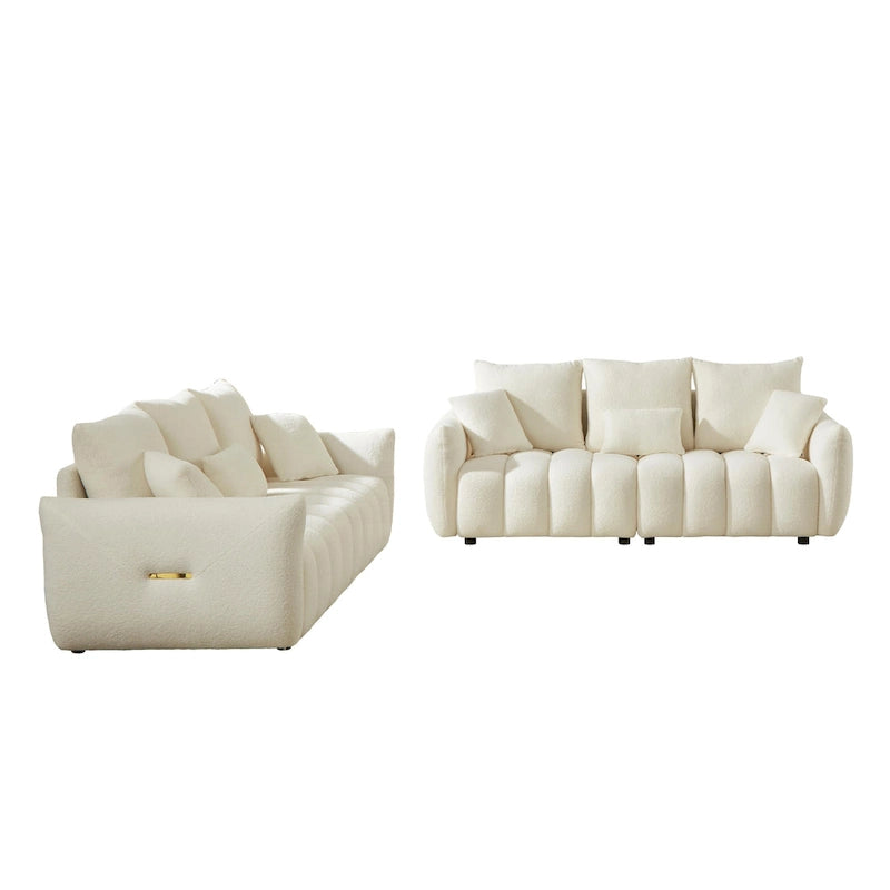 Canapé six places en tissu Teddy
