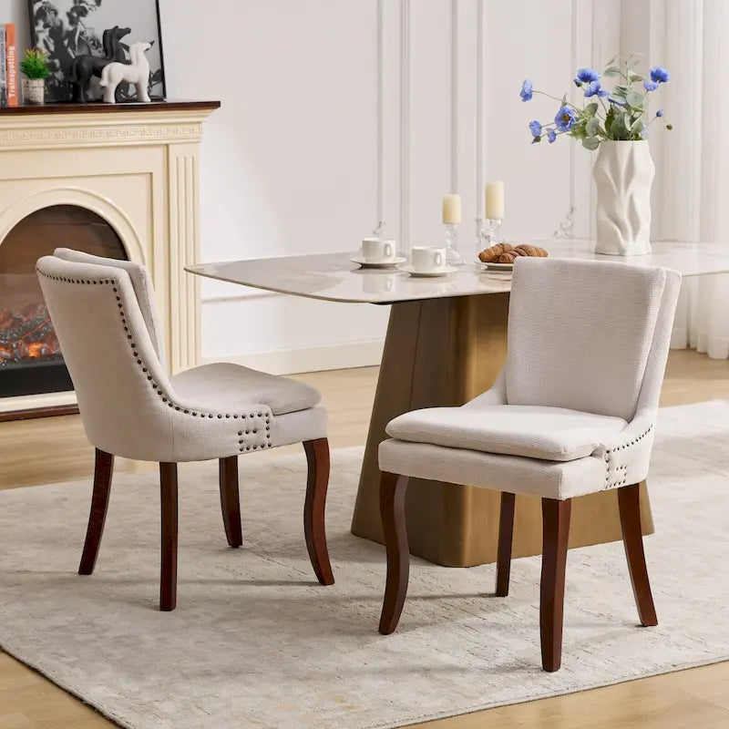 Chaise de salle à manger capitonnée double couche