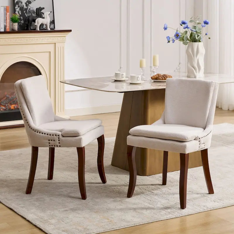 Chaise de salle à manger capitonnée double couche