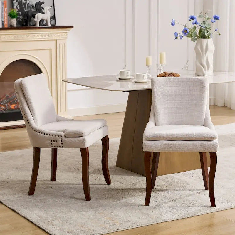 Chaise de salle à manger capitonnée double couche