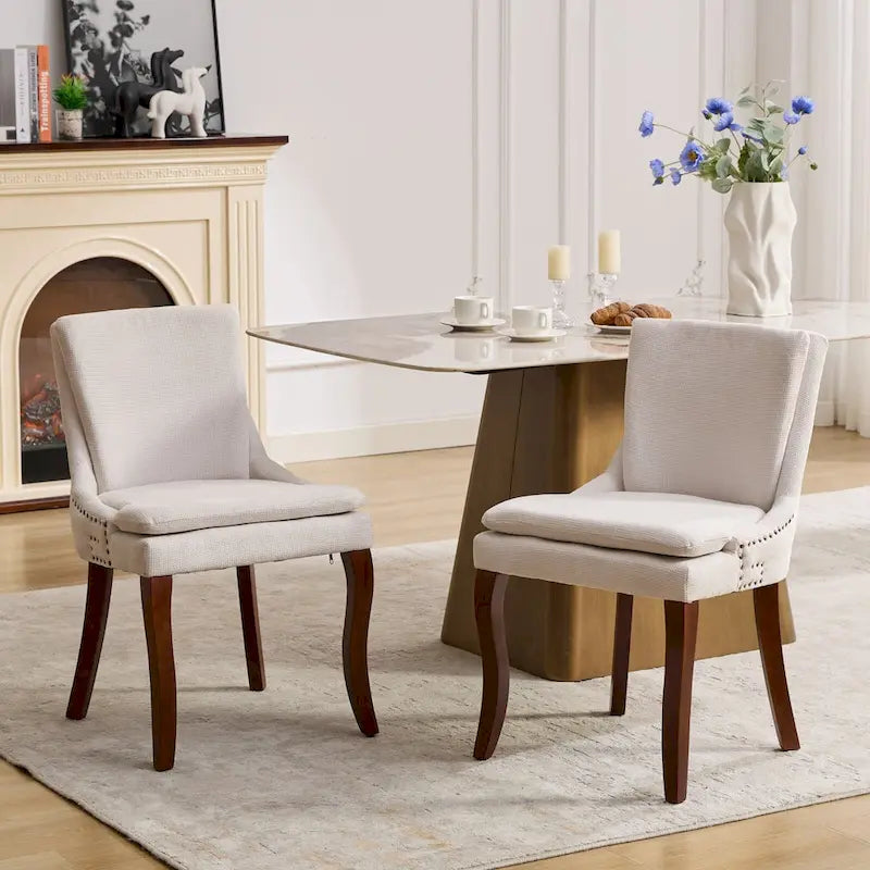 Chaise de salle à manger capitonnée double couche