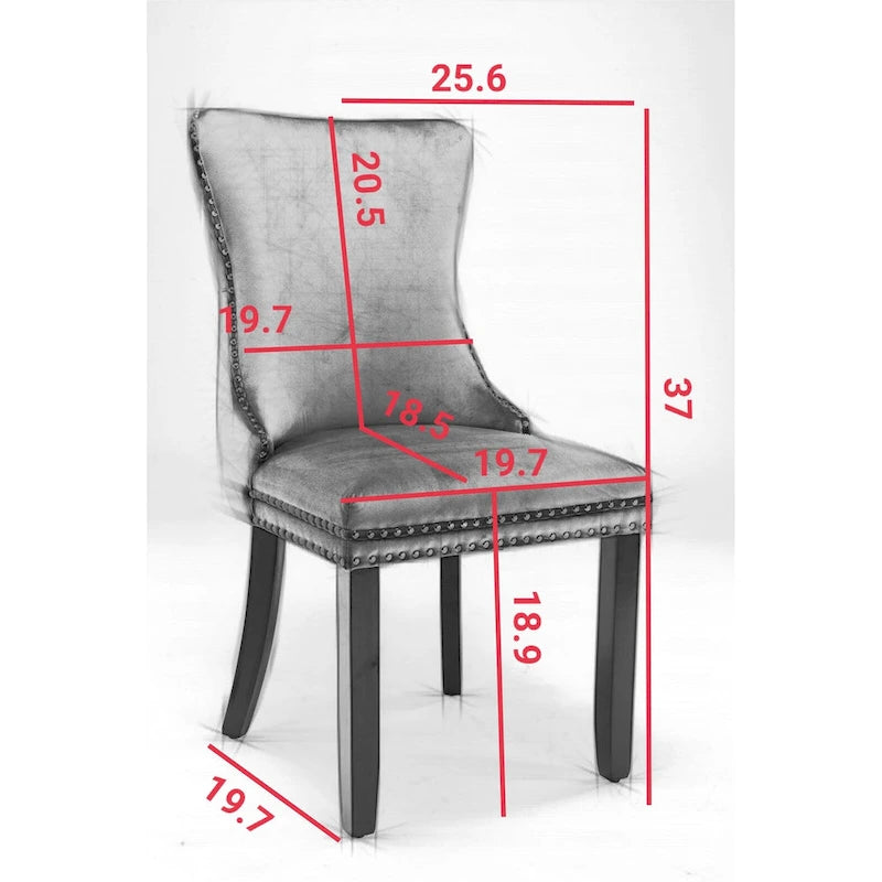 Chaise de salle à manger tapissée de velours
