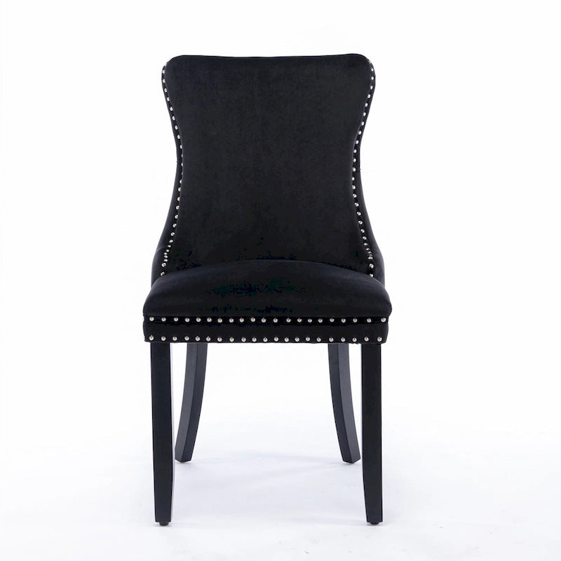 Chaise de salle à manger tapissée de velours