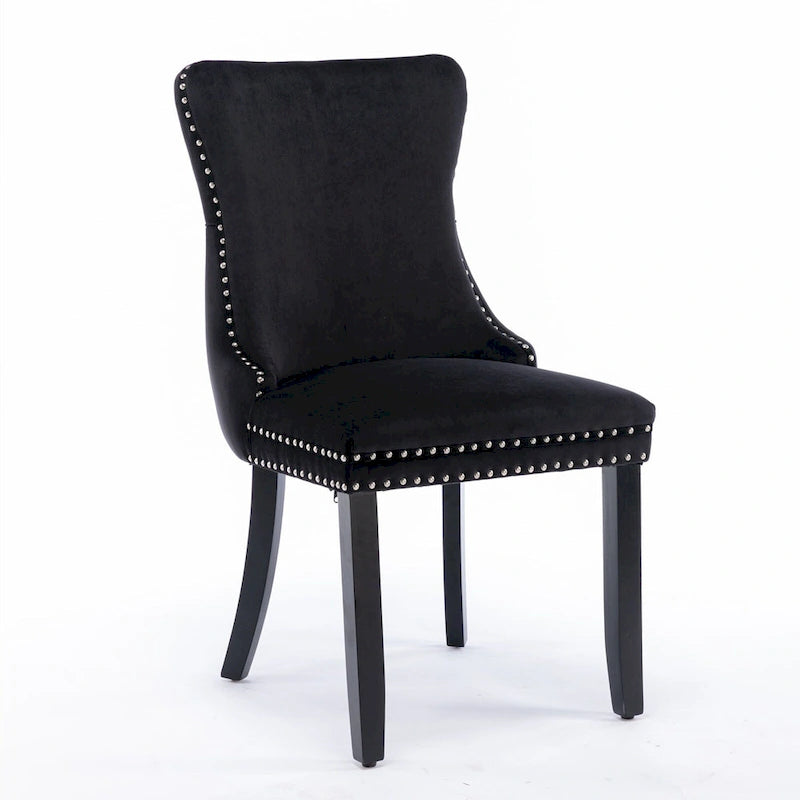 Chaise de salle à manger tapissée de velours