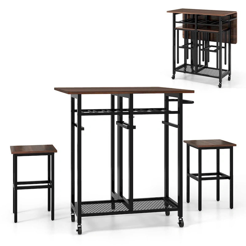 Tables et chaises de salle à manger à roulettes