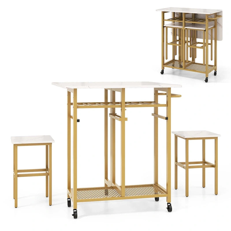 Tables et chaises de salle à manger à roulettes
