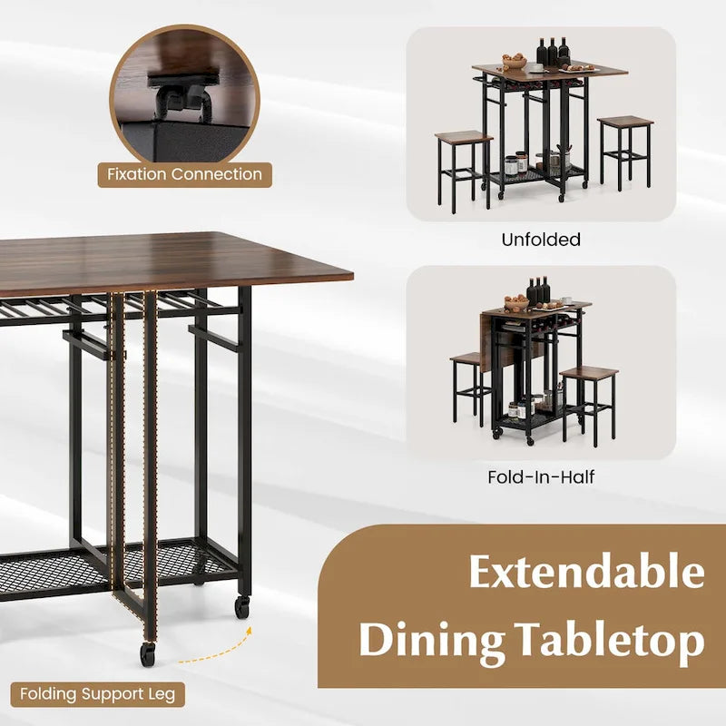 Tables et chaises de salle à manger à roulettes