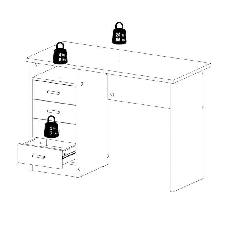 Bureau 4 tiroirs