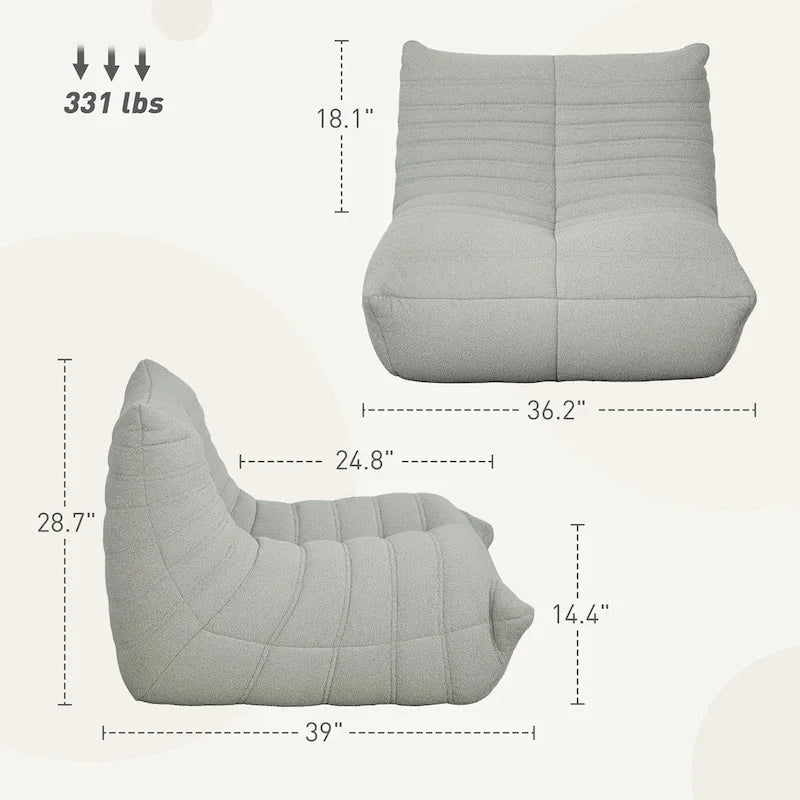 Fauteuil géant de cheminée pouf fauteuil
