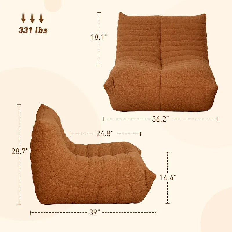 Fauteuil géant de cheminée pouf fauteuil