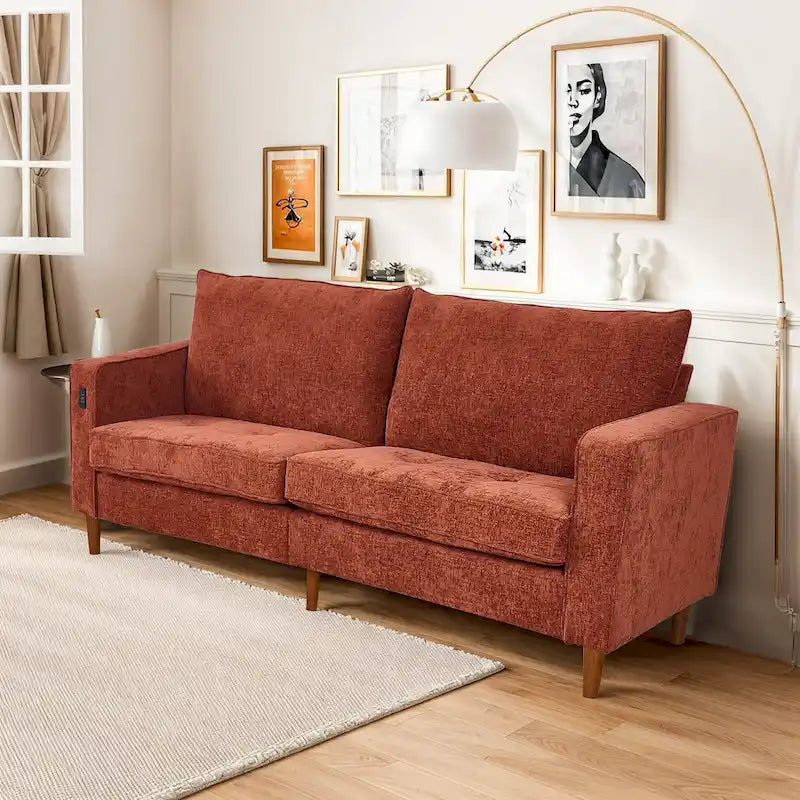 Canapé rectangulaire moderne en chenille « Love »