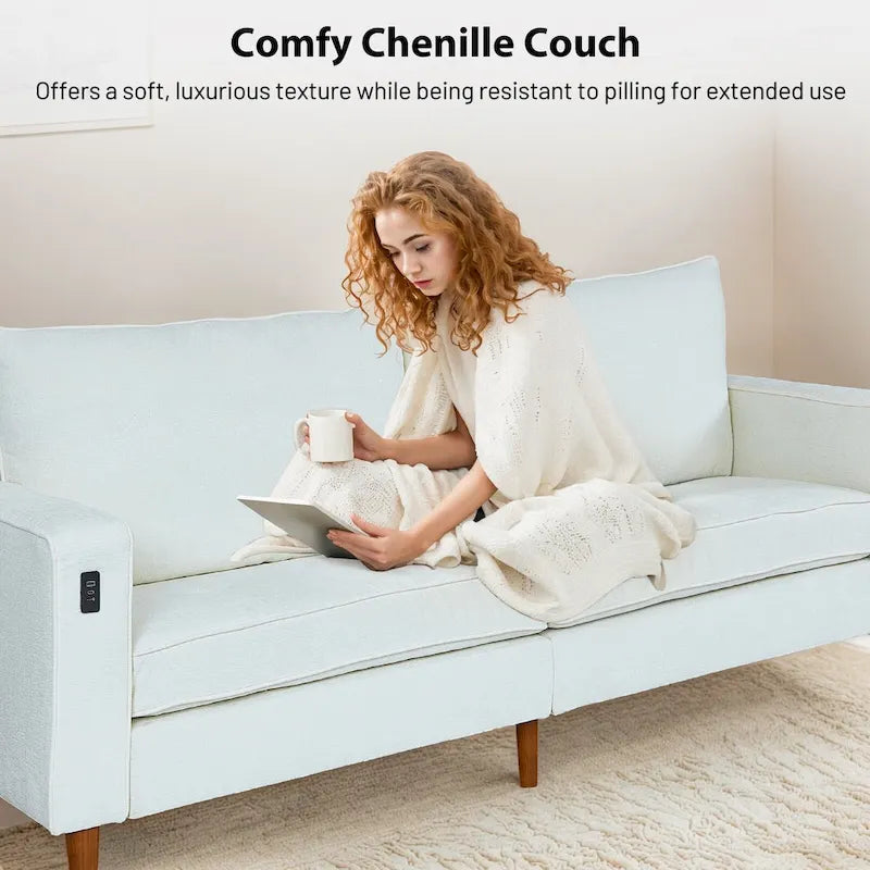 Canapé rectangulaire moderne en chenille « Love »