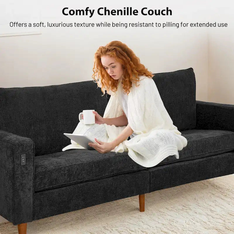 Canapé rectangulaire moderne en chenille « Love »