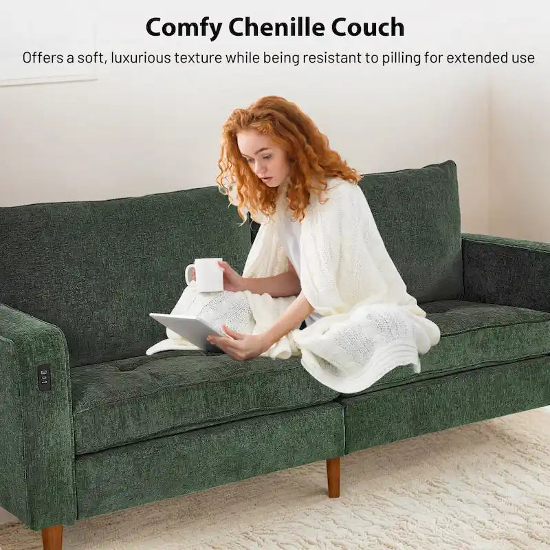Canapé rectangulaire moderne en chenille « Love »