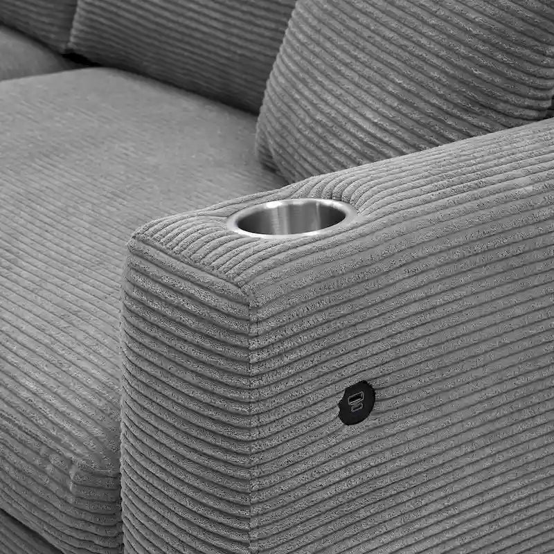 Canapé d'angle en forme de L, canapé en velours côtelé