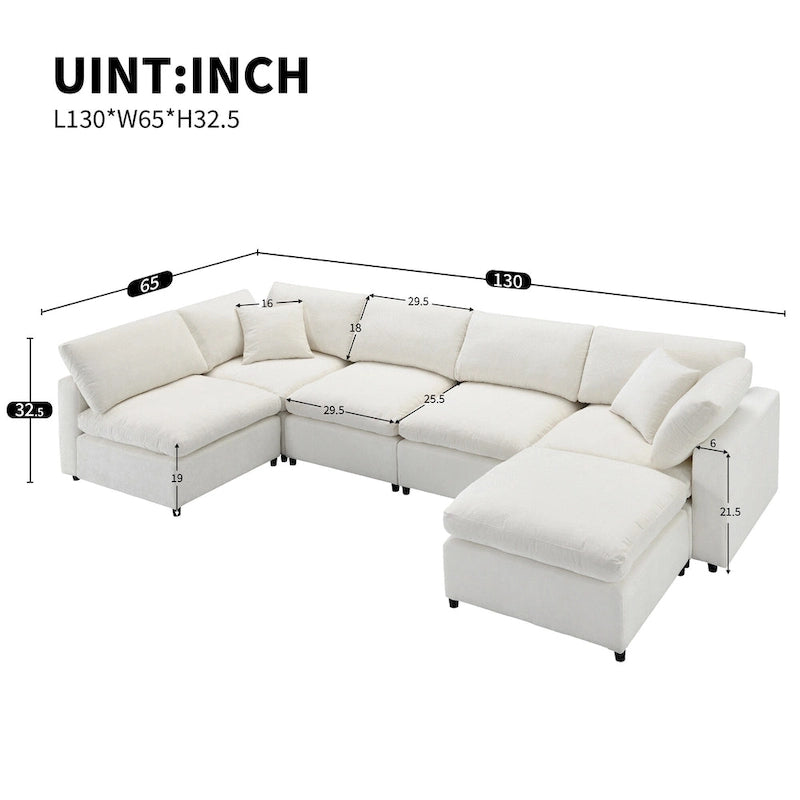 Canapé d'angle en chenille beige