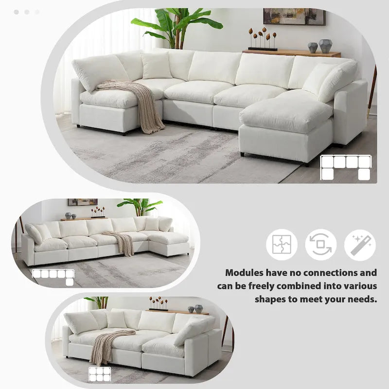 Canapé d'angle en chenille beige