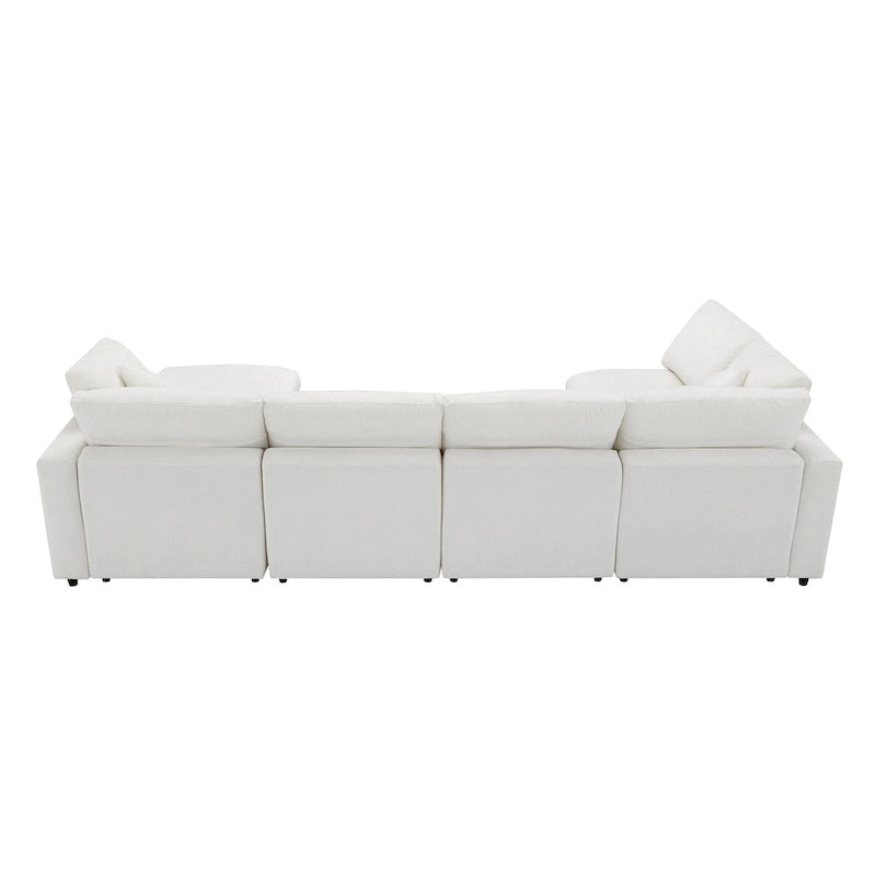 Canapé d'angle en chenille beige