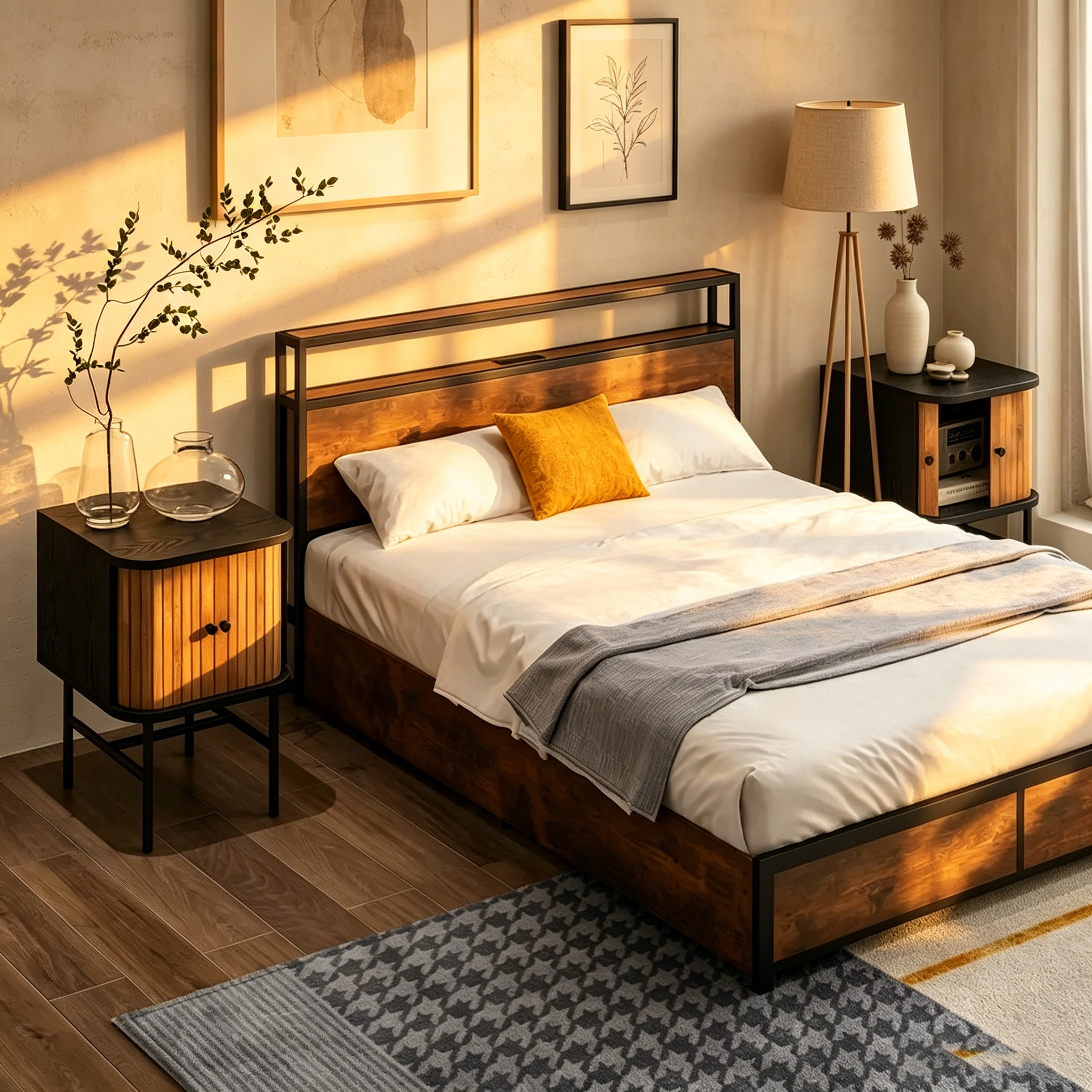 Table d'appoint compacte et moderne