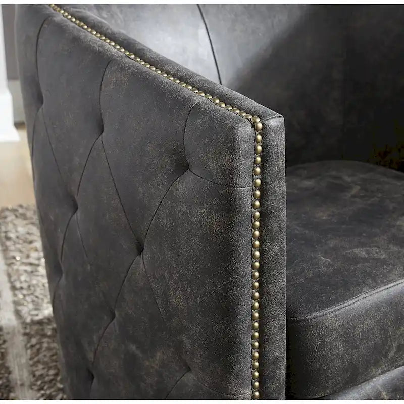 Chaise de bureau noire pivotante vieillie