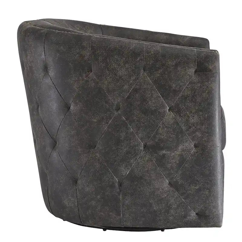 Chaise de bureau noire pivotante vieillie